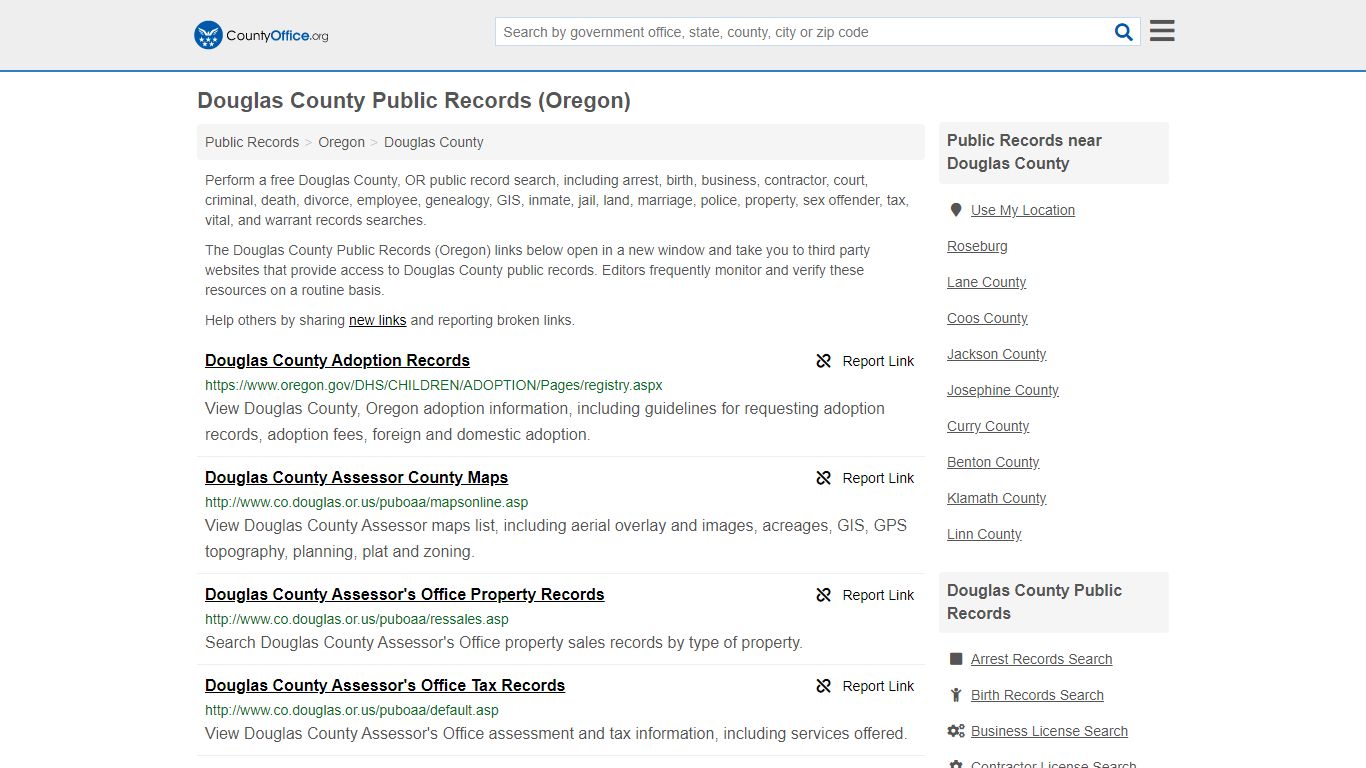 Douglas County Public Records (Oregon) - County Office